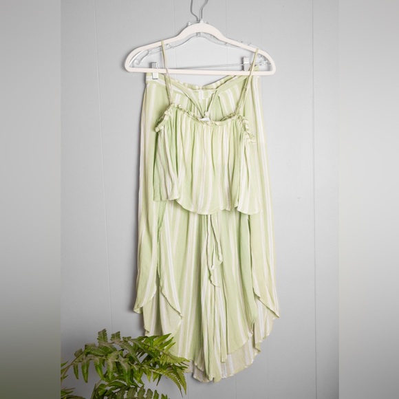 American Threads Striped Green flowy 2 piece set - Picture 1 of 12